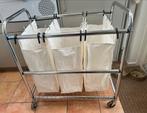 Cosy & Trendy dubbele wasmand op wieltjes - 3 zakken, Overige typen, Wit, Zo goed als nieuw, Ophalen