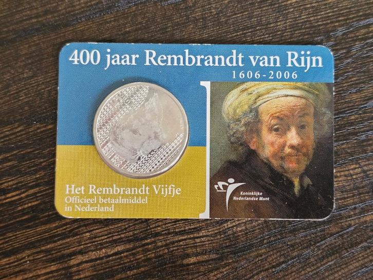 400 jaar Rembrandt van Rijn - Coincard, Postzegels en Munten, Munten | Nederland, Losse munt, Euro's, Koningin Beatrix, Zilver