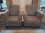 Fauteuils landelijke stijl - Grijs gemêleerd stof, Ophalen, Gebruikt, 75 tot 100 cm, Landelijk