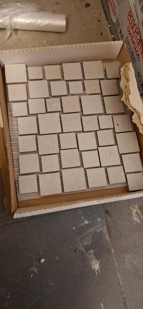 Sphinx rc stone wit multisize matjes met kleine tegeltjes, Doe-het-zelf en Verbouw, Tegels, Nieuw, Wandtegels, Keramiek, 20 tot 40 cm