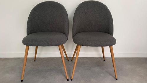 Eetkamerstoelen (2 st.) | MCW (Jysk), Huis en Inrichting, Stoelen, Zo goed als nieuw, Twee, Metaal, Stof, Grijs, Ophalen