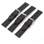 Zwarte leren horlogeband horloge band racing rally, Sieraden, Tassen en Uiterlijk, Overige Accessoires, Verzenden, Nieuw
