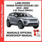 Range Rover Evoque 2018-2023 L551 Workshop manual PDF op DVD, Auto diversen, Handleidingen en Instructieboekjes, Verzenden