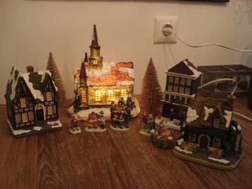 kerstdorp met figuren  beschikbaar voor biedingen