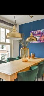 Massief houten eettafel uit Laren, Ophalen, Gebruikt, 50 tot 100 cm, Vijf personen of meer