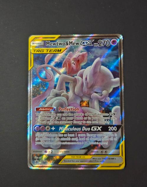 Mewtwo & Mew GX SM191 Pokemon Promo Tag Team, Hobby en Vrije tijd, Verzamelkaartspellen | Pokémon, Zo goed als nieuw, Losse kaart
