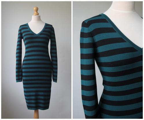 Nikkie - NIEUW / prachtige groen met zwarte jurk / maat S, Kleding | Dames, Jurken, Nieuw, Maat 36 (S), Groen, Boven de knie, Verzenden