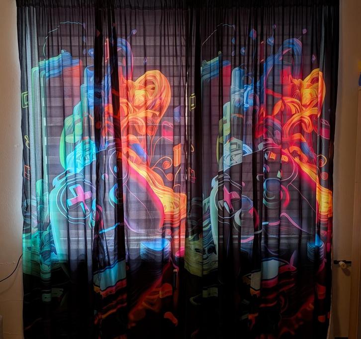 Stoere gordijnen, Huis en Inrichting, Stoffering | Gordijnen en Lamellen, Zo goed als nieuw, 200 cm of meer, Ophalen of Verzenden