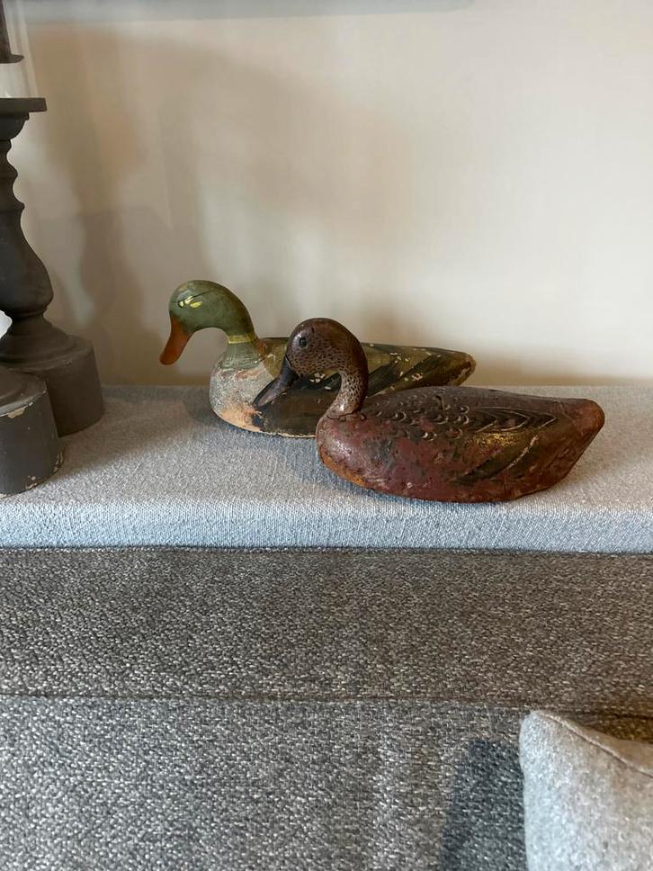 Antieke Houten Lokeenden met Patina, Antiek en Kunst, Antiek | Woonaccessoires, Ophalen of Verzenden