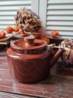 Vintage Bruine Geëmailleerde Ketel, Ophalen of Verzenden, Gebruikt