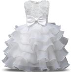 Witte meisjes bloemen jurk prinsessenjurk prinsessen kinder, Verzenden, Nieuw, 110 t/m 116, Meisje