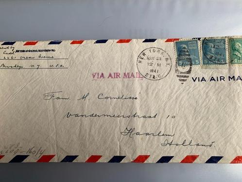 Bijzondere luchtpostenveloppe  Wereldoorlog 2, Postzegels en Munten, Bankbiljetten | Nederland, 10 gulden, Ophalen of Verzenden