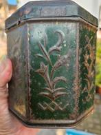 Vintage Groene Metalen blik, Ophalen of Verzenden