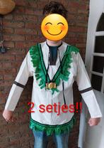 2x Indianen shirt incl pruik - maat 50/52 - groen wit, Carnaval, Maat 48/50 (M), Nieuw, Ophalen of Verzenden