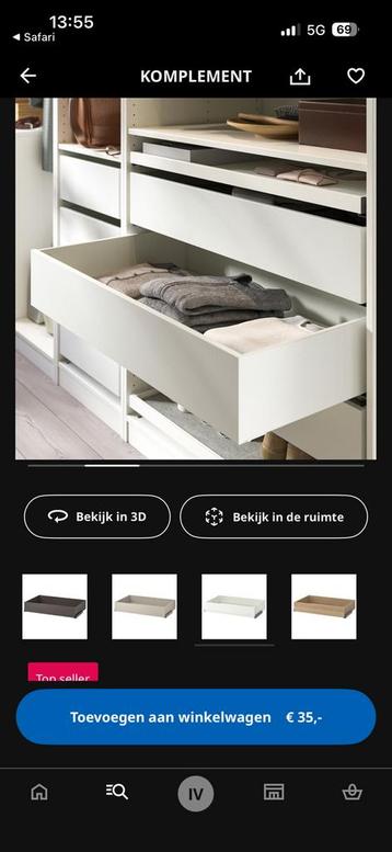 Ikea pax lades (komplement) 100x58 cm - afbeelding 2