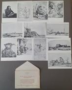 Twaalf etsen en tekeningen van Rembrandt in envelop., Ophalen of Verzenden, Ongelopen