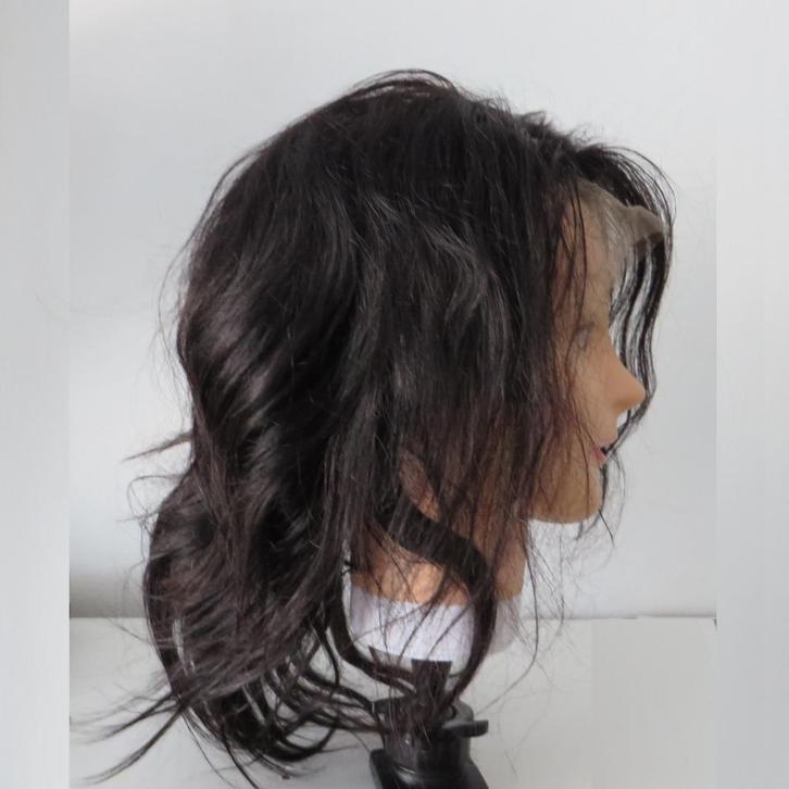 Zwarte pruik NIEUW  ( 100 % human hair ), Sieraden, Tassen en Uiterlijk, Uiterlijk | Haarverzorging, Nieuw, Pruik of Haarverlenging