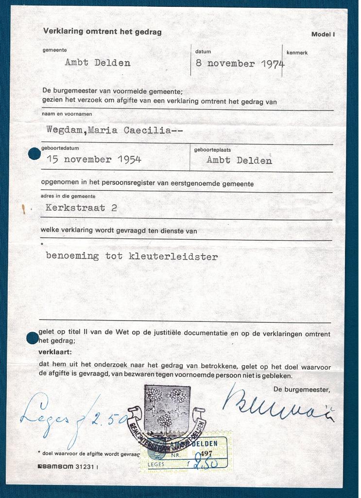Legesdocument, Postzegels en Munten, Verzenden, Na 1940, Gestempeld