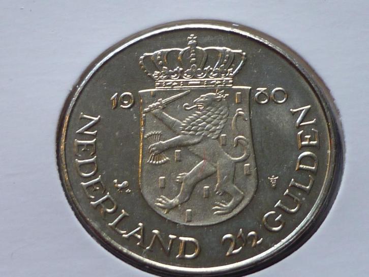 2½ Gulden munt dubbelportret Juliana , Beatrix 1980, Postzegels en Munten, Munten | Nederland, 2½ gulden, Koningin Juliana, Ophalen of Verzenden