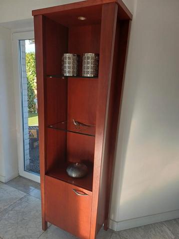 Vitrinekast, tv meubel en tafel (kersenhout)  beschikbaar voor biedingen