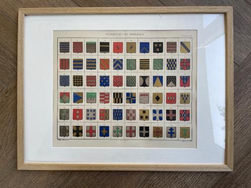 1860 Element de heraldique - lijst, Antiek en Kunst, Kunst | Etsen en Gravures, Ophalen of Verzenden