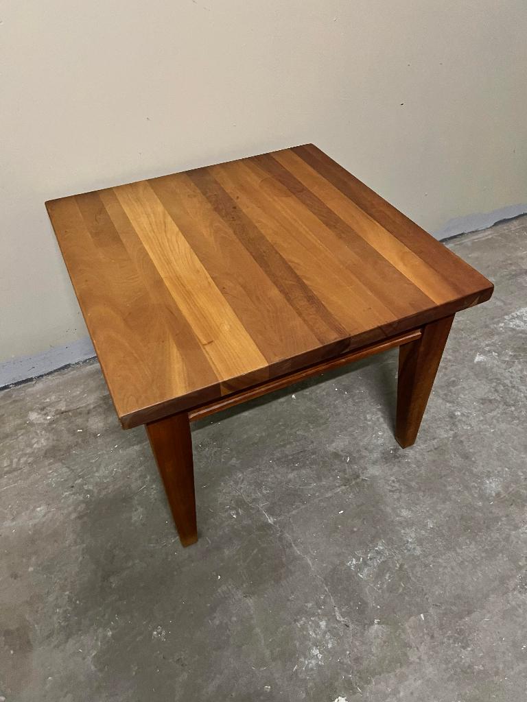 Amerikaans kersenhouten Salontafel, Eettafel en Buffetkast, Ophalen, Glas, Gebruikt, 50 tot 100 cm