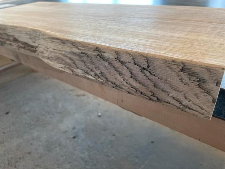 Wastafelblad eiken  op maat gemaakt op voorraad opsturen mog, Huis en Inrichting, Badkamer | Badkamermeubels, Zo goed als nieuw