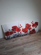 Schilderij op Canvas - Rode Bloemen, Huis en Inrichting, Woonaccessoires | Schilderijen, Tekeningen en Foto's, Ophalen, 50 tot 75 cm