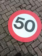 50 jaar groot plat bord van aluminium diameter 80 cm, Diversen, Vlaggen en Wimpels, Ophalen