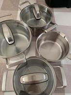 Bk pannen, Huis en Inrichting, Keuken | Potten en Pannen, Ophalen, Zo goed als nieuw, Rvs, Pannenset