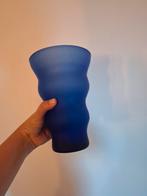Blauwe Design Vaas glas, Ophalen of Verzenden