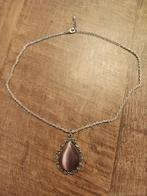 ketting met steen in een hanger, Sieraden, Tassen en Uiterlijk, Kettingen, Gebruikt, Ophalen of Verzenden, Zilver, Overige materialen