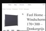 Uittrekbaar windscherm 170x300 donkergrijs, nieuw, Tuin en Terras, Ophalen, 200 cm of meer, 150 tot 200 cm, Nieuw