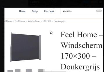 Uittrekbaar windscherm 170x300 donkergrijs, nieuw  beschikbaar voor biedingen