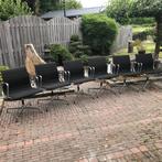 6 Vintage Vitra Eames Aluminium stoel 107 chroom, Huis en Inrichting, Ophalen, Gebruikt, Zwart, Nvt
