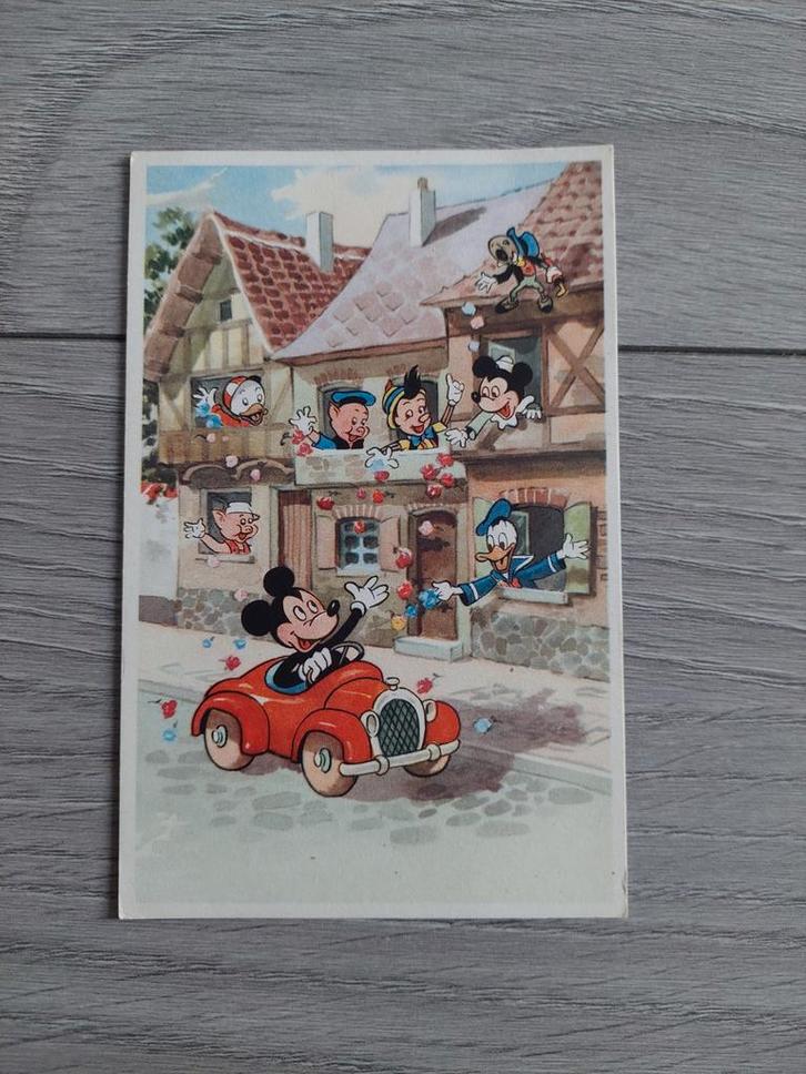 Disney Kaart  ansichtkaart 1958 - Schaars Izgst ongelopen, Verzamelen, Disney, Zo goed als nieuw, Papier, Kaart of Schrift, Mickey Mouse