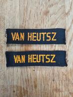 Van Heutsz straatnaam. Brabants weefsel., Ophalen of Verzenden, Landmacht, Nederland, Embleem of Badge