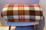 Vintage tweepersoons deken ruit bruin/creme/rood Walra wol, Ophalen of Verzenden, Zo goed als nieuw