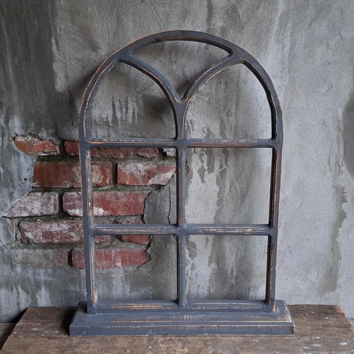 Landelijk houten stalraam ornament 63x49x10cm *Etage3*, Huis en Inrichting, Woonaccessoires | Overige, Zo goed als nieuw, Ophalen of Verzenden