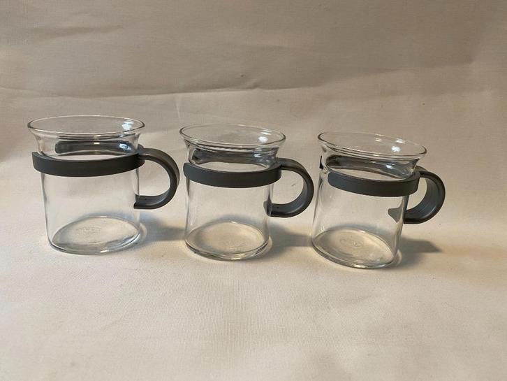 Retro Set van 3 Bodum theeglazen Koffieglazen, Huis en Inrichting, Keuken | Servies, Gebruikt, Kop(pen) en/of Schotel(s), Overige stijlen