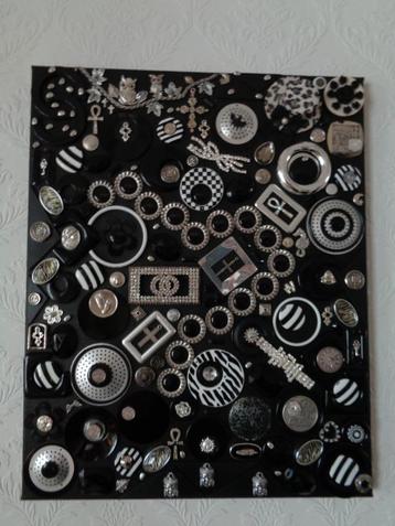 Schilderij / Wandversiering Zwart Zilver Metaal Nr SZZ 1  beschikbaar voor biedingen