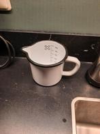 Witte/ zwarte maat beker email 0,5 liter, Ophalen of Verzenden