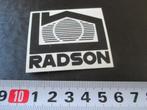 sticker transparant logo RADSON, Ophalen, Zo goed als nieuw, Bedrijf of Vereniging