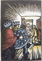 Willi Dirx (1917-2002) Kleurenhoutsnede 'Drie jonge koningen, Verzenden