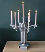 Unieke grote vintage brutalistische aluminium kandelaar, Gebruikt, 50 tot 75 cm, ., Ophalen of Verzenden