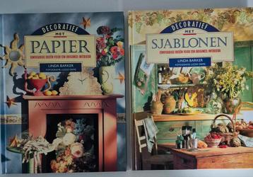 2 Boeken L. Barker - Decoratief met papier en sjablonen beschikbaar voor biedingen