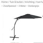 Zweef parasol nieuw in doos, Tuin en Terras, Parasols, Ophalen, Zo goed als nieuw, Zweefparasol