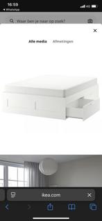 Ikea Brimnes bed wit (met matras), Ophalen, Wit, Zo goed als nieuw, Twijfelaar
