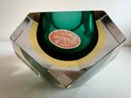 Vintage Murano Somerso Schaal Smaragdgroen Flavio Poli 60’s, Ophalen of Verzenden