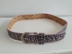 Een lederen riem met roze/zwart/zilver, Kleding | Dames, Riemen en Ceinturen, Ophalen of Verzenden, Nieuw, Zwart, Echt leder